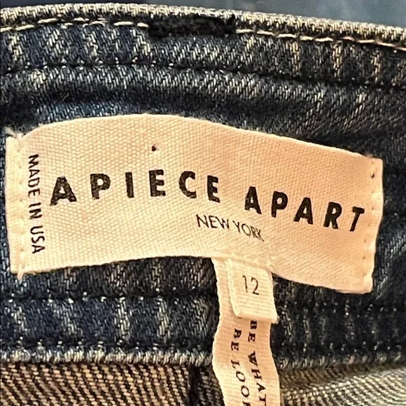 Apiece Apart 12 Jeans Wide Leg Denim Merida 0196 cropped ankle women blue - Picture 4 of 10